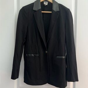 [Anne Klein] Black Blazer with Leather Details